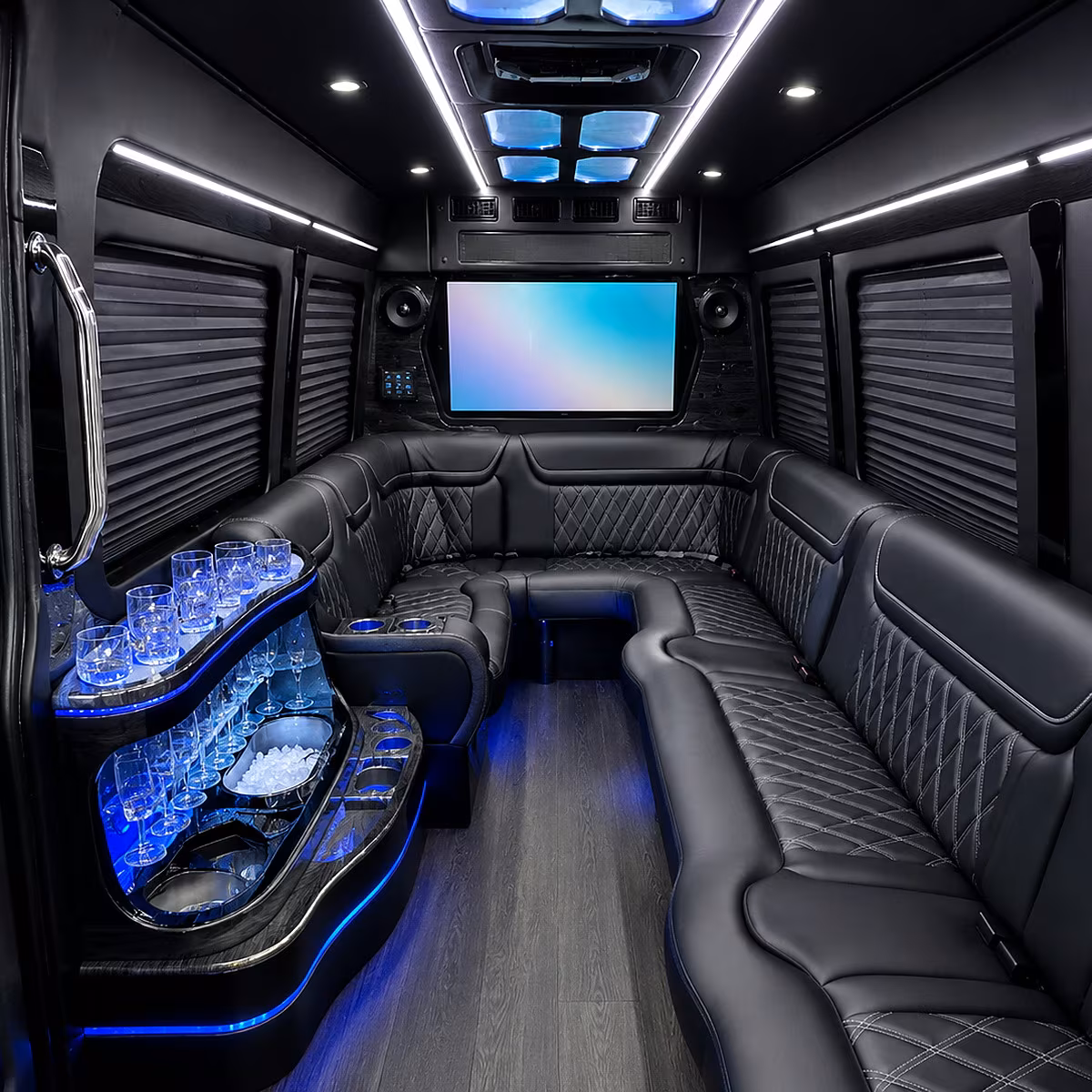bowling green party bus rental interior