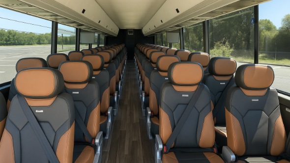 Interior of Charter Bus Company Bowling Green's 56 Passenger Charter Bus in Bowling Green