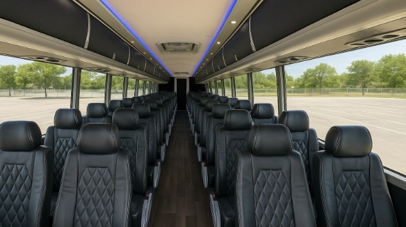 bowling green 54 passenger charter bus inside