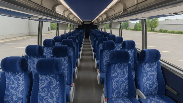 bowling green 55 passenger charter bus inside