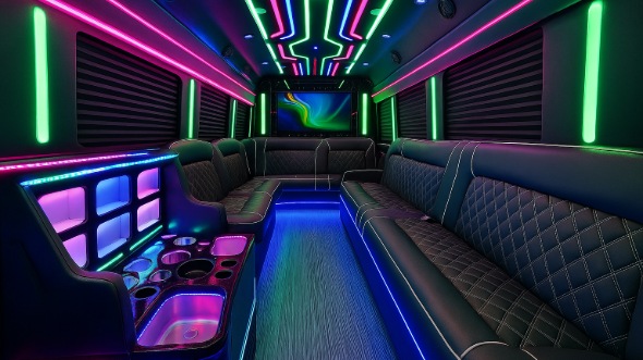 Interior of Charter Bus Company Bowling Green's Party Bus in Bowling Green